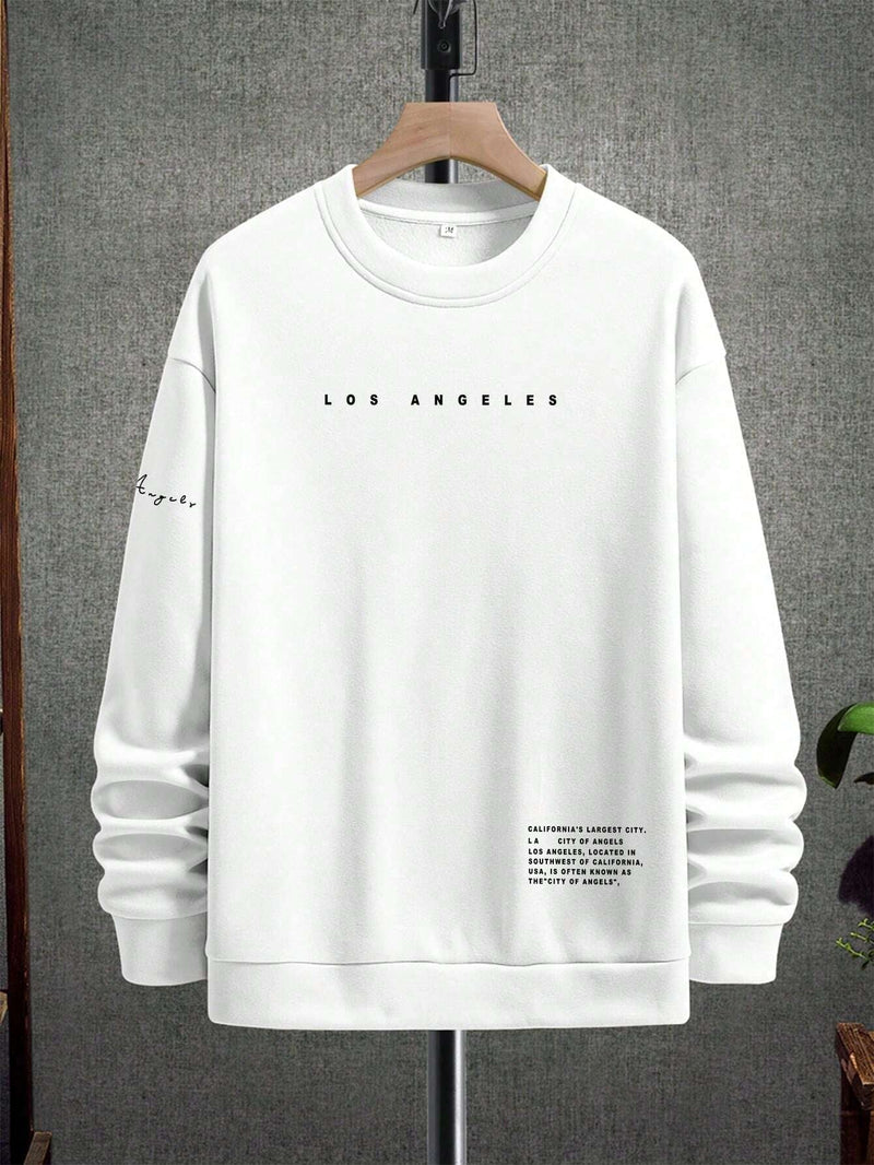 Manfinity Men Slogan Letter Graphic Drop Shoulder Long Sleeve Casual Sweatshirt, Boyfriend Gift