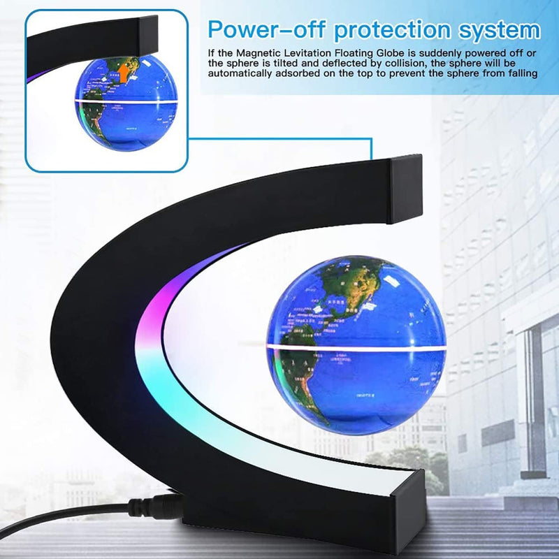 Magnetic Levitation Globe with LED Light, Cool Gadgets Floating Lamp , Cool Gifts for Men/Father/Husband/Boyfriend/Kids/Boss, Great Technology Graduation Gifts Valentine'S Day Gift