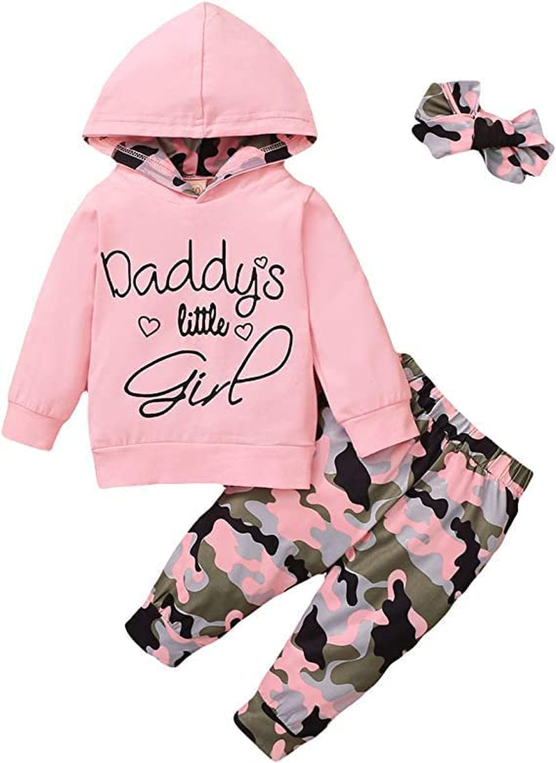   Toddler Girl Clothing Set: Hooded Long Sleeve Sweatshirt with Printed Leopard Pants and Headband