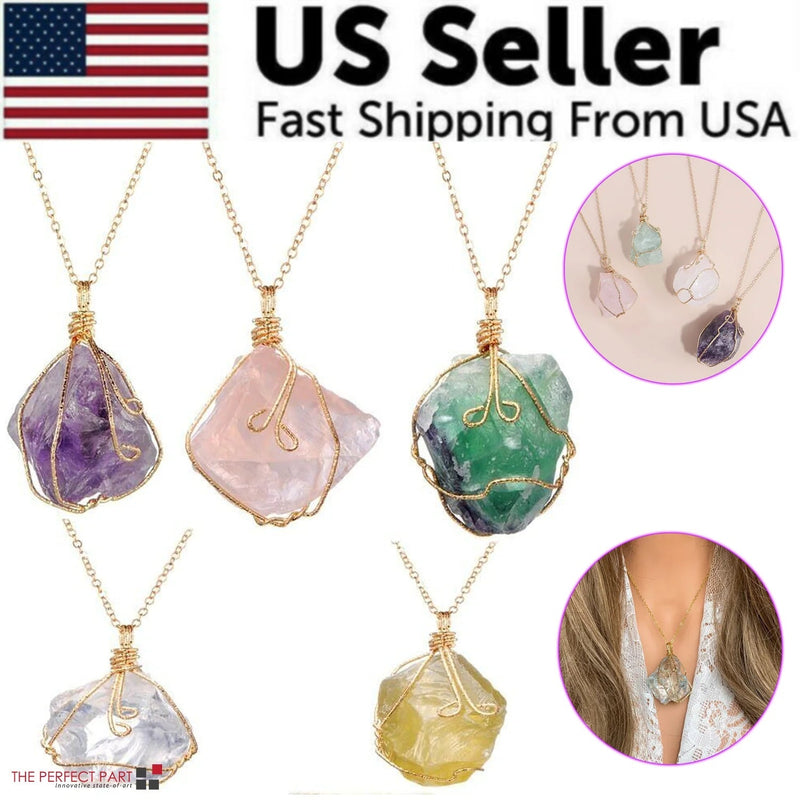 natural gemstone necklace chakra stone pendant energy natural gem