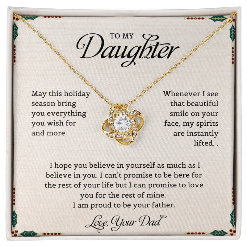 To My Daughter | I Am Proud To Be Your Father - Love Knot Necklace - Bee Dave