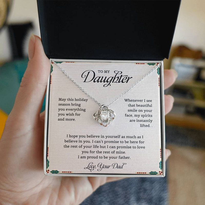 To My Daughter | I Am Proud To Be Your Father - Love Knot Necklace - Bee Dave