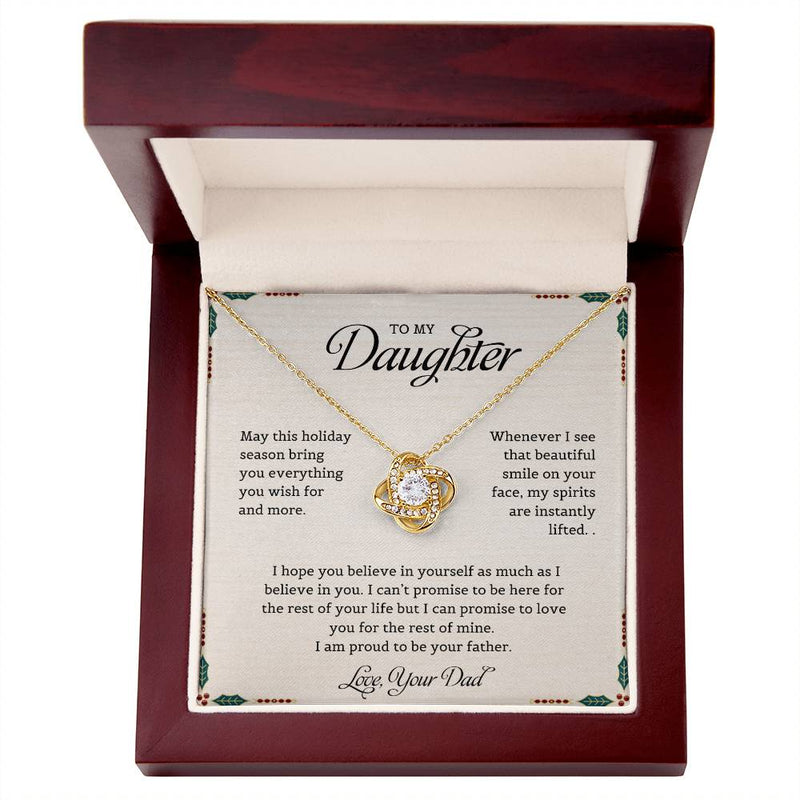 To My Daughter | I Am Proud To Be Your Father - Love Knot Necklace - Bee Dave