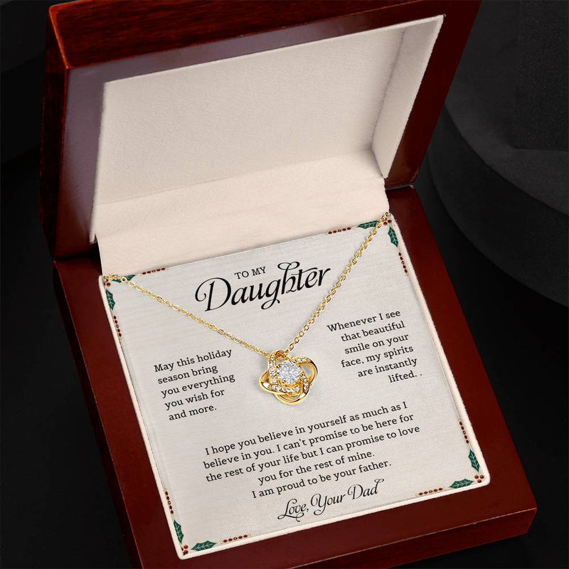 To My Daughter | I Am Proud To Be Your Father - Love Knot Necklace - Bee Dave