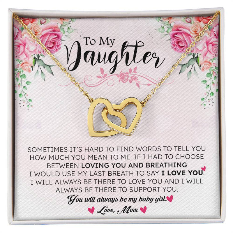 To My Daughter | I Love You - Interlocking Hearts necklace - Bee Dave