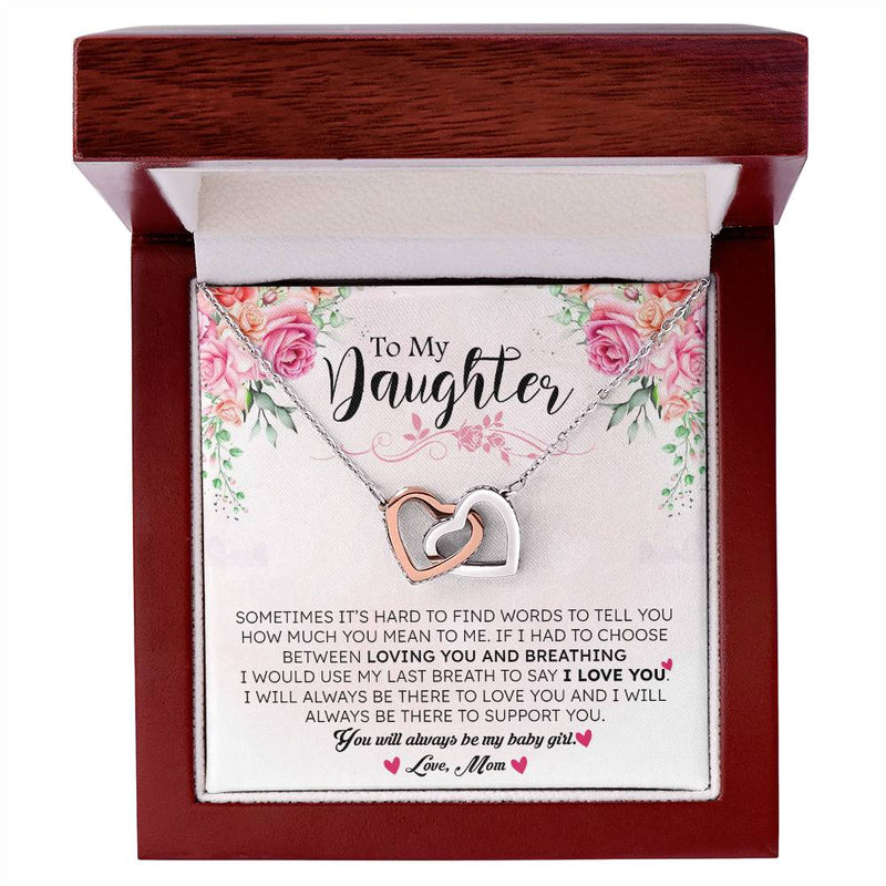 To My Daughter | I Love You - Interlocking Hearts necklace - Bee Dave