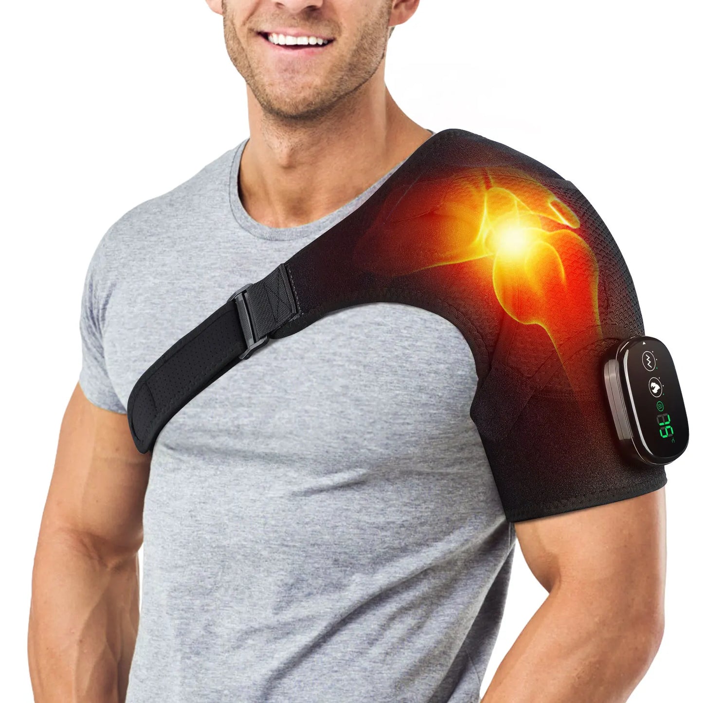 Electric Heating Shoulder Massager for  men and women -Brace Pain Relief, knee and elbow Rechargeable  Massager Belt for Arthritis Health Care