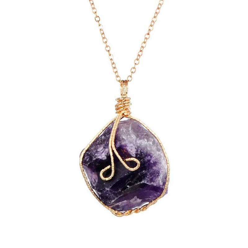 natural gemstone necklace chakra stone pendant energy natural gem