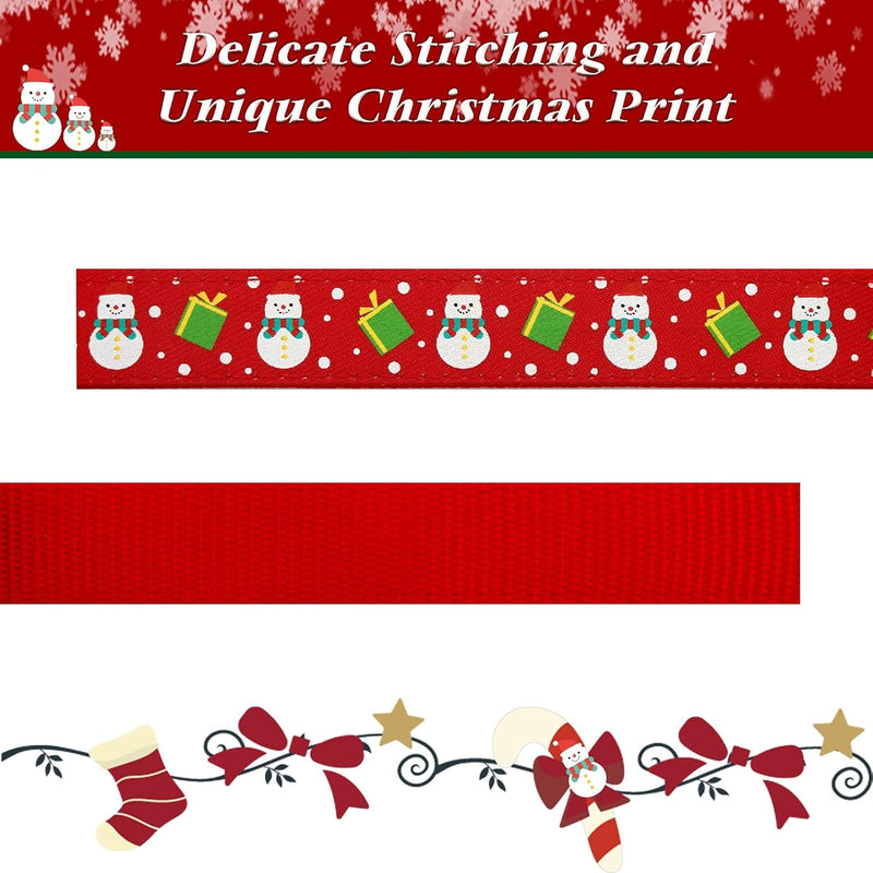 Christmas Dog Collar | Adjustable Holiday Dog Collar with Antler Bow Tie & Snowman Accessories | Perfect for Medium Dogs