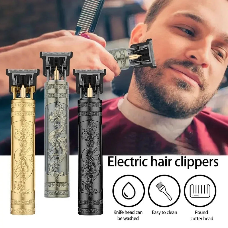 Vintage T9 Electric Hair Cutting Machine ,Professional Men Shaver Rechargeable Barber Trimmer for Men Dragon Buddha